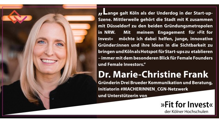 Dr. Marie-Christine Frank - Fit for Invest - Frauen Media Turm Kommunikationsexpertin Dr. Marie-Christine Frank ist Unterstützerin des Netzwerks "Fit for Invest"